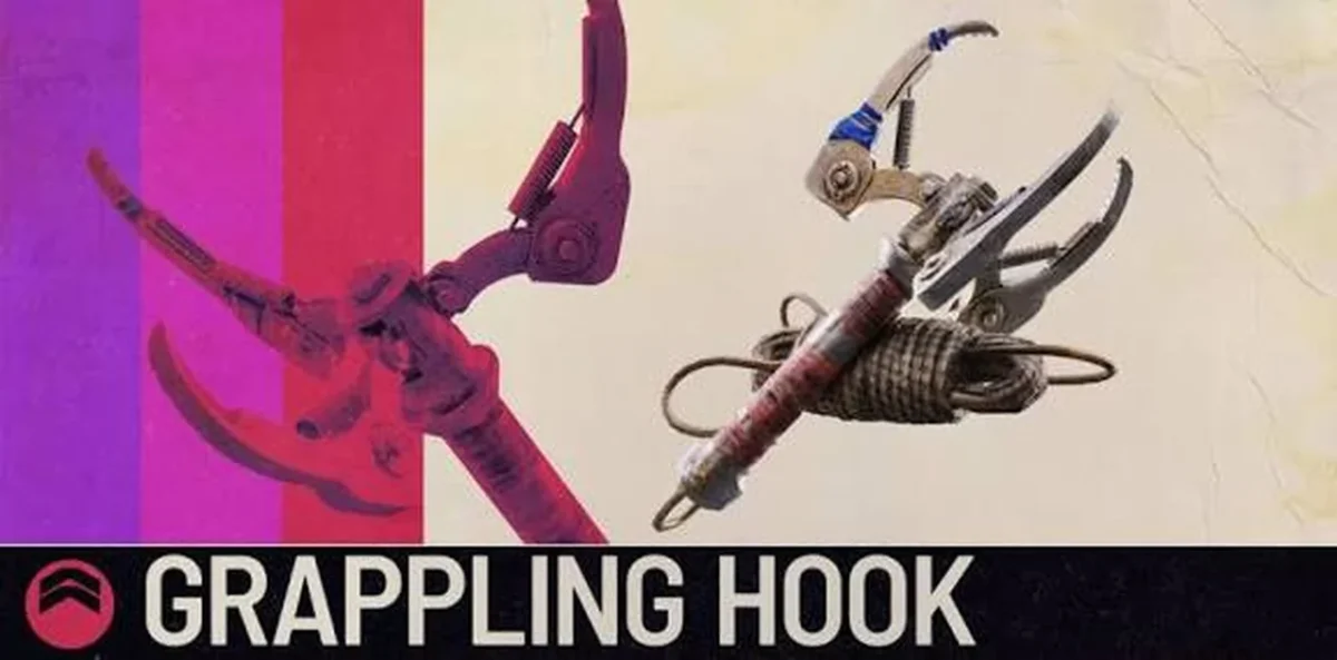 The Grappling Hook item card in ARC Raiders, a rope-wrapped grapple with spring-loaded claws